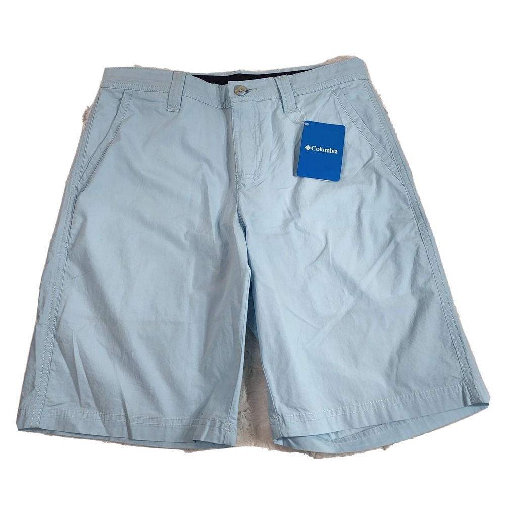 Columbia Men's Washed Out Chino Short Icy Morn (light blue) 10 in inseam NWT